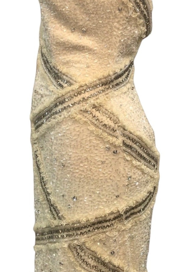 Fabrice 1980's Ivory Beaded Lace Detail Strapless Cocktail Dress Fabrice 1980's Ivory Beaded Lace Detail Strapless Cocktail Dress