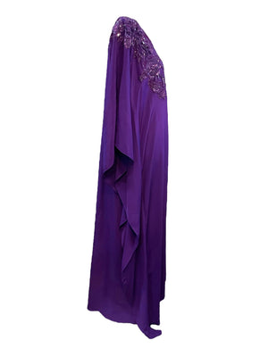 Lorena Sarbu Purple Silk Caftan w/Sequins and Beading NWT, side