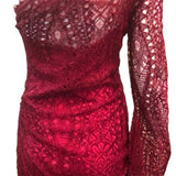 Emilio Pucci 2000s Rasberry One Shoulder Lace Dress BACK 3 of 5