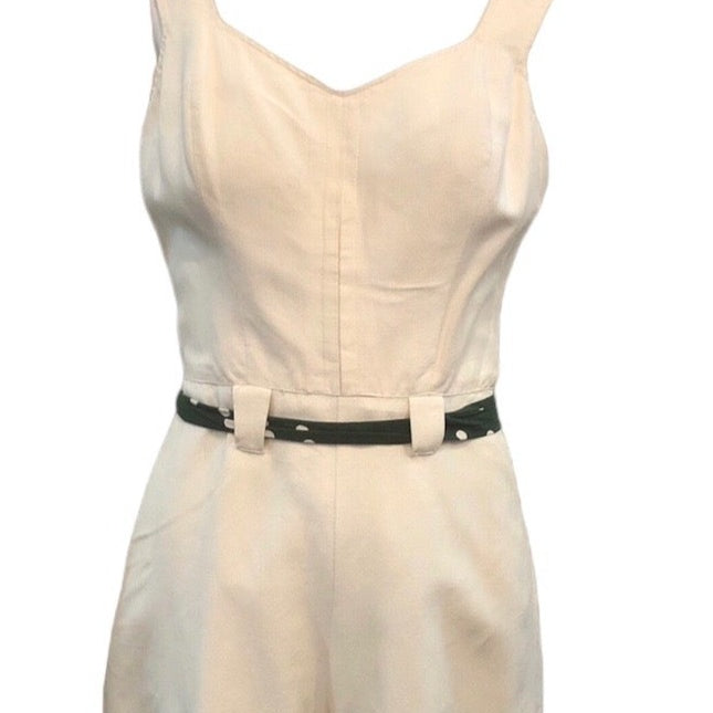 Carolyn Schnurer  40s White Cotton Playsuit FRONT 1 of 4