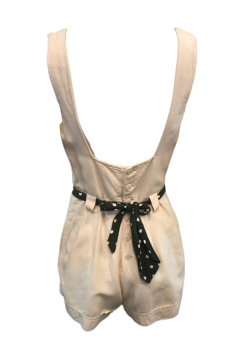 Carolyn Schnurer  40s White Cotton Playsuit BACK 3 of 4