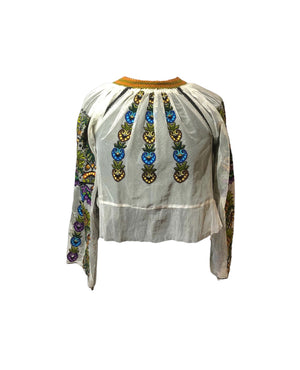 Hungarian 1970s Petit Point Blouse FRONT 1 of 5