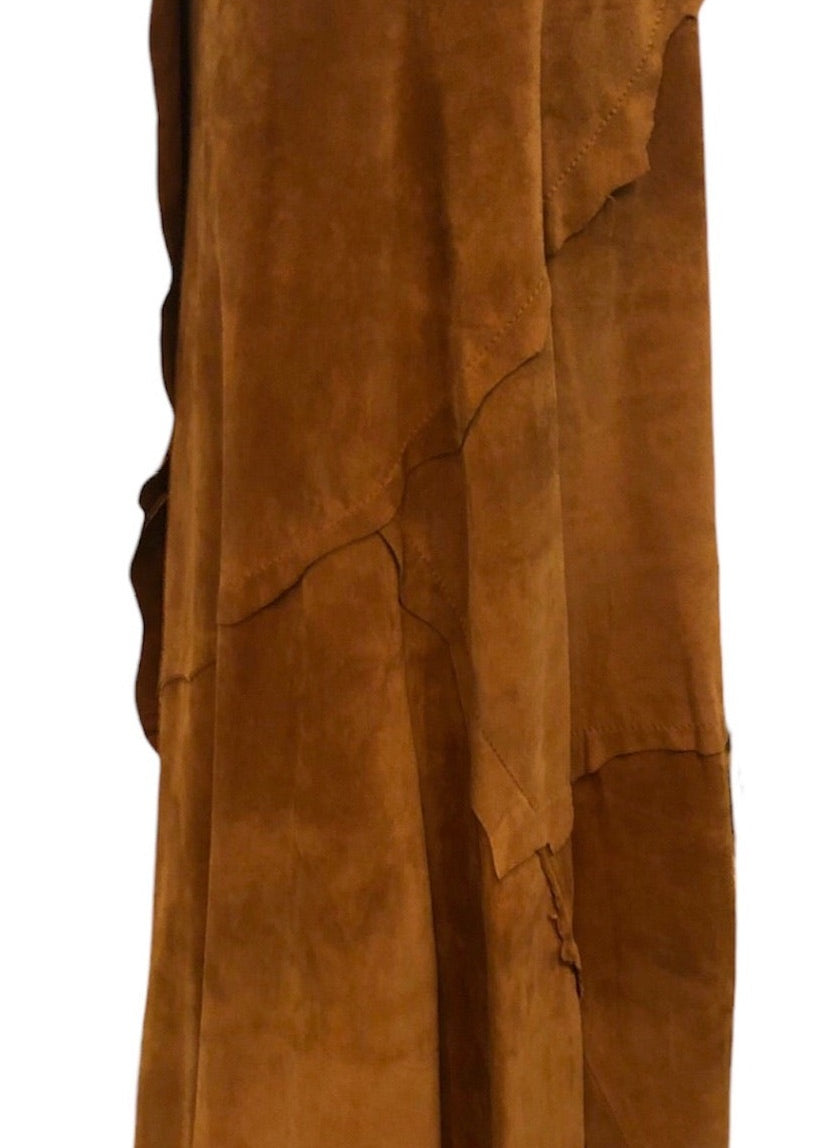 Dolce and Gabbana Y2K Suede Whip Stitched  Wrap Skirt SIDE 2 of 5