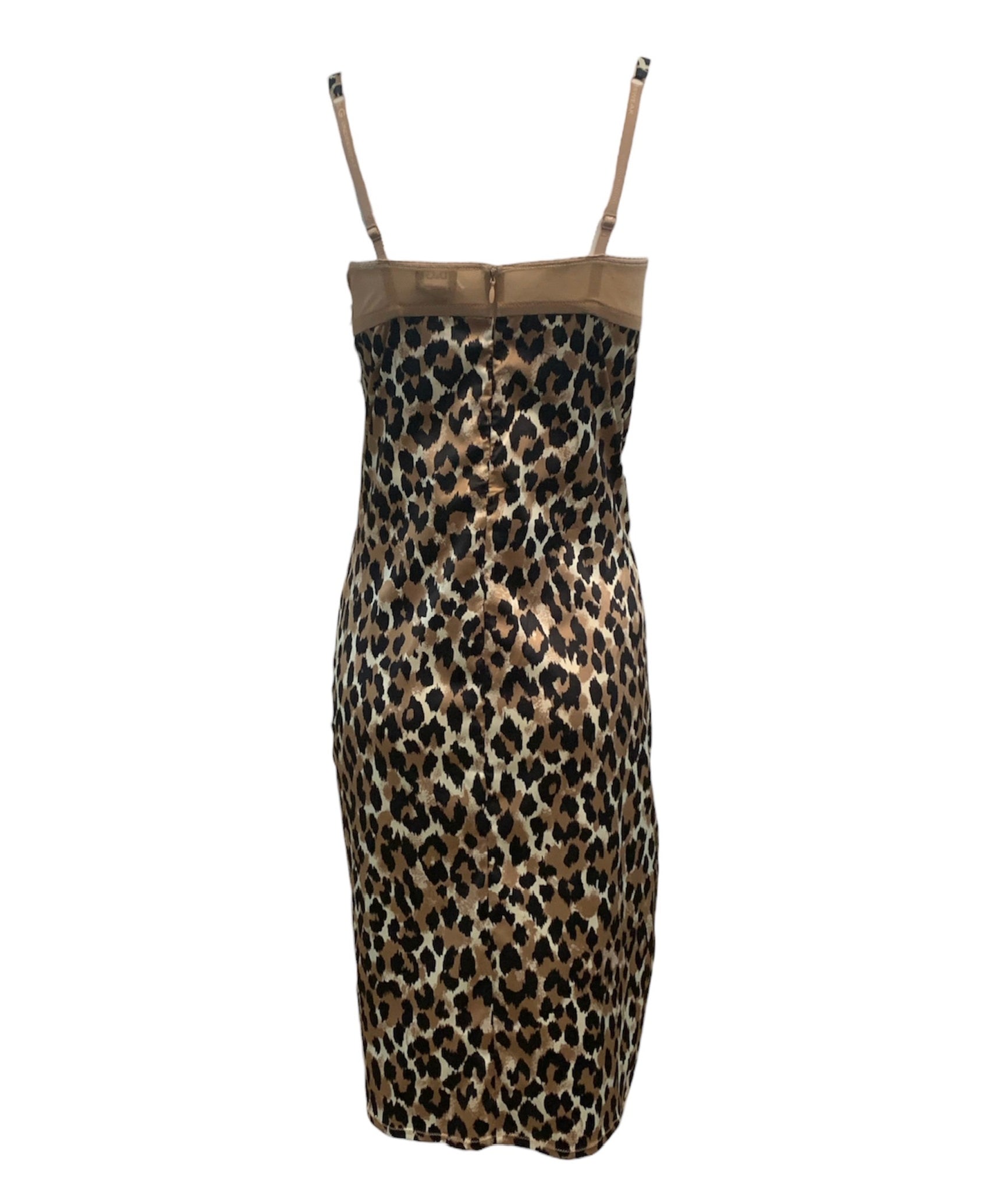 Dolce & Gabbana Y2K Leopard Print Bra Top Slip Dress BACK 3 of 6