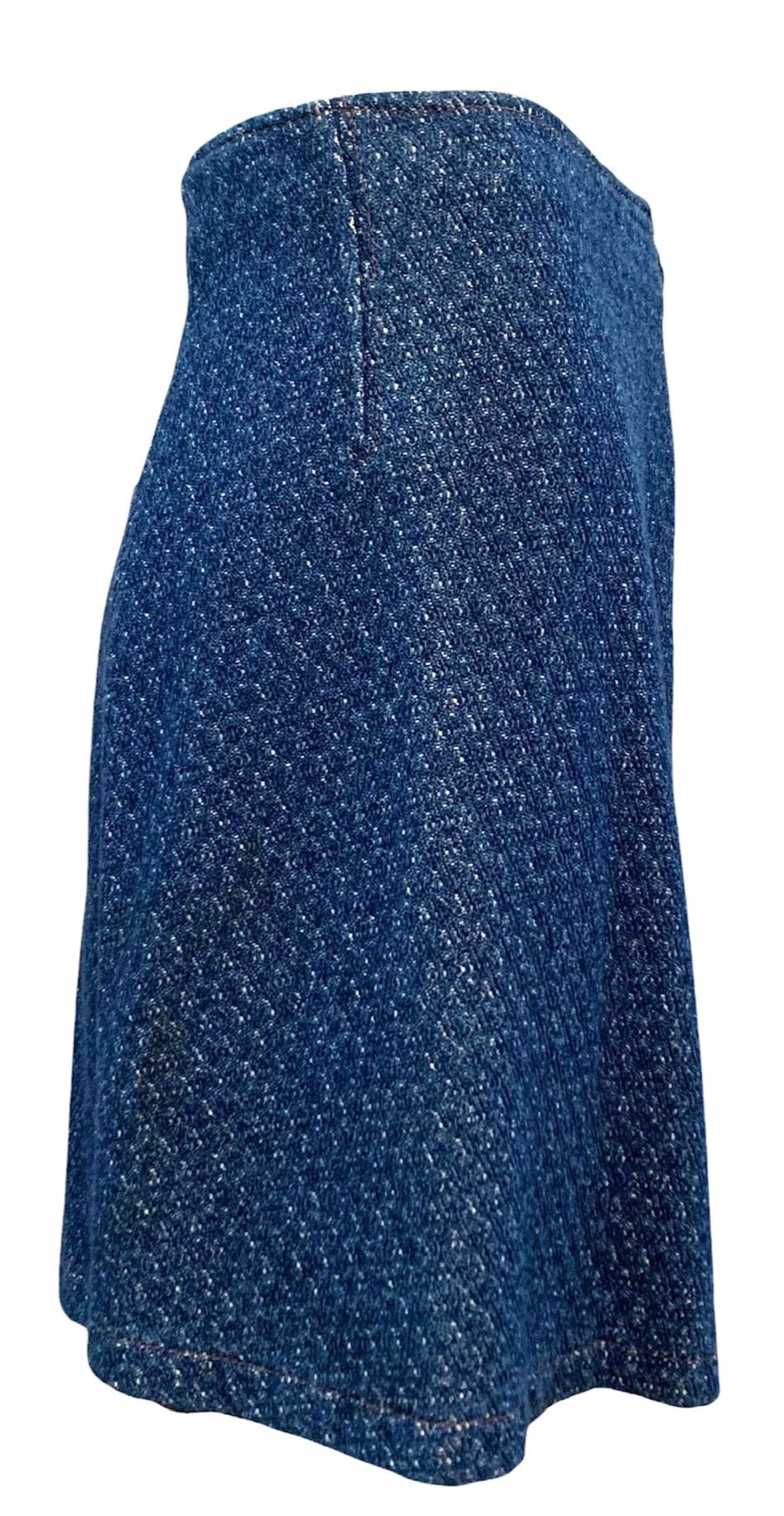  Christian Lacroix 90s Denim Look A-Line Mini Skirt SIDE 2 of 6