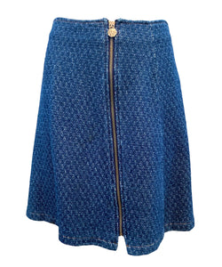  Christian Lacroix 90s Denim Look A-Line Mini Skirt FRONT 1 of 6