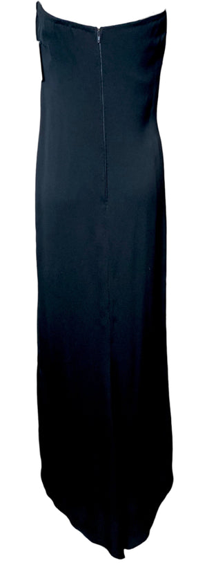  Chloe by Karl Lagerfeld 90s Black Strapless Gown With Huge Bow BACK 2 of 4