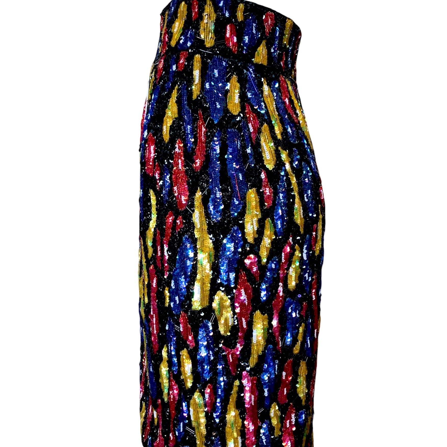 Mila Schon 80s Heavily Beaded and Sequined Cocktail Skirt SIDE 2 of 5