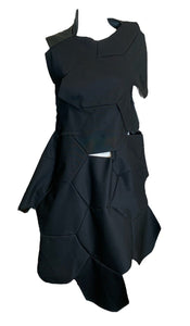 Comme des Garcons 2008 Black Deconstructed Honeycomb Dress/Blouse FRONT 1 of 5