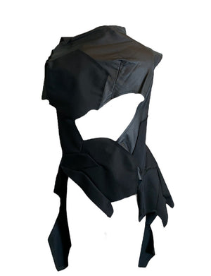 Comme des Garcons 2008 Black Deconstructed Honeycomb Dress/Blouse BACK 4 of 5