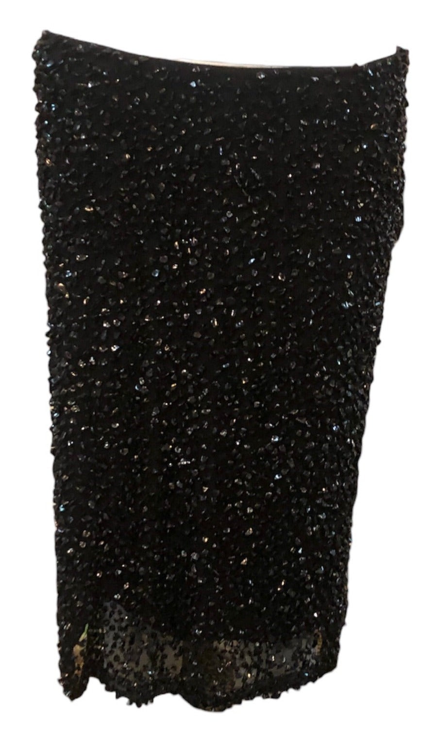 Loewe 2000s  Black  Glass Beaded Cocktail Skirt FRONT 1 of 5