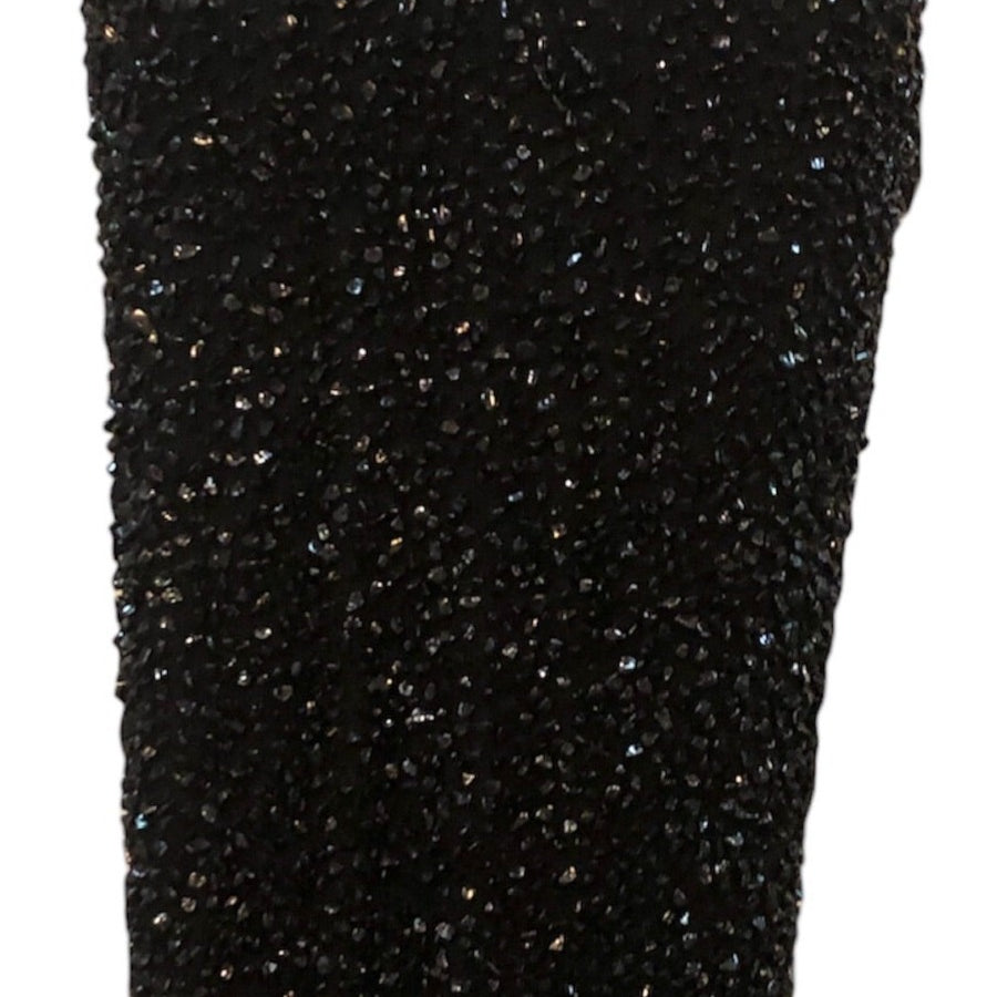 Loewe 2000s  Black  Glass Beaded Cocktail Skirt FRONT 1 of 5