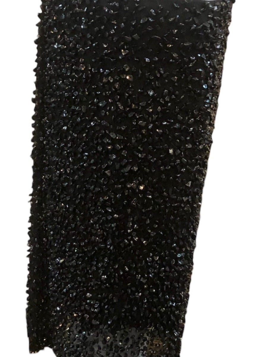 Loewe 2000s  Black  Glass Beaded Cocktail Skirt SIDE 2 of 5