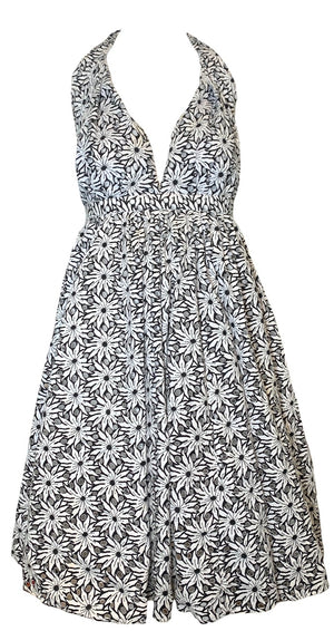 2010 Gaultier for Target Black & White Floral Halter Dress FRONT 1 of 5