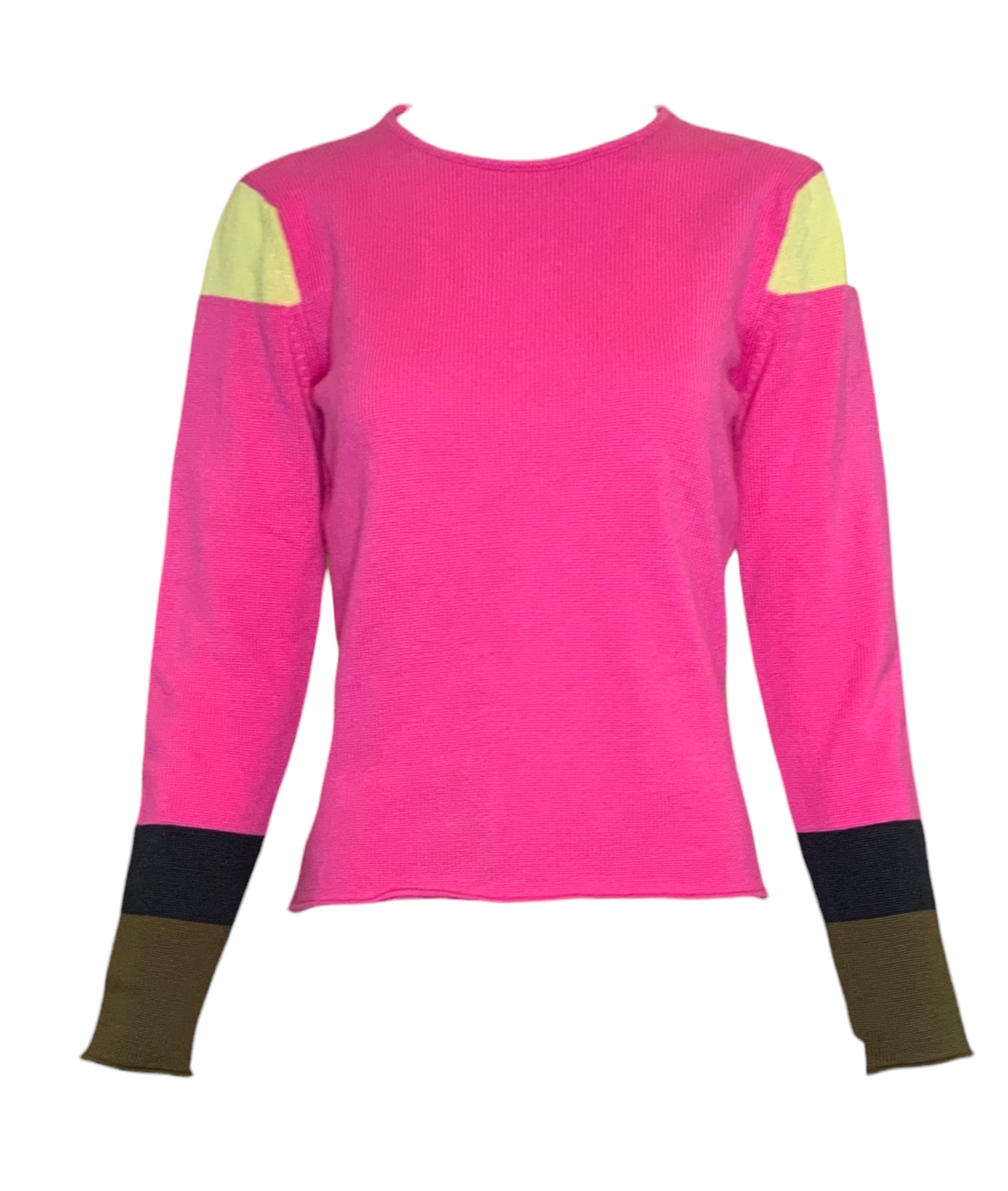 Lucien Pellat-Finet Y2K Pink Color-Block Cashmere Sweater New/Old