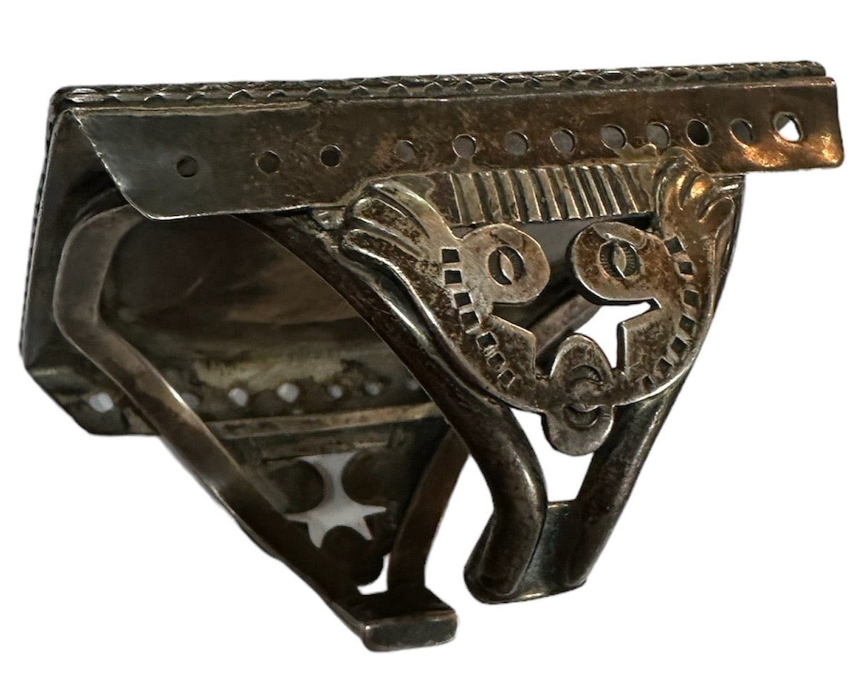 Native American Converted Bowguard Cuff with Turquoise and Coral