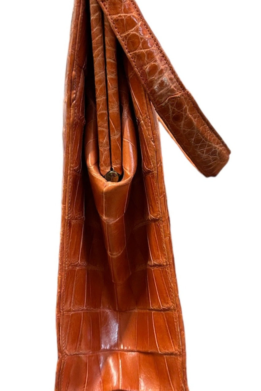 Lucille de Paris 50s Orange Alligator Handbag SIDE 2 of 5