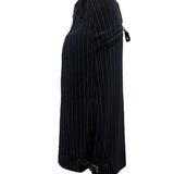  Jean Paul Gaultier 90s Black Pinstripe Skirt with Buckles SIDE 2 of 5