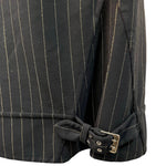  Jean Paul Gaultier 90s Black Pinstripe Skirt with Buckles DETAIL 4 of 5