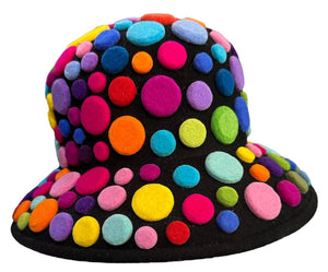  Felted Rainbow Polka Dot Bucket Hat SIDE 1 of 6