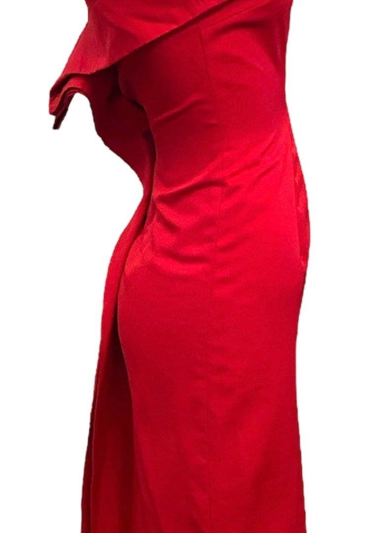 AF Vandervorst Red Strapless Dress/side AF Vandervorst Red Strapless Dress view 2 of 4