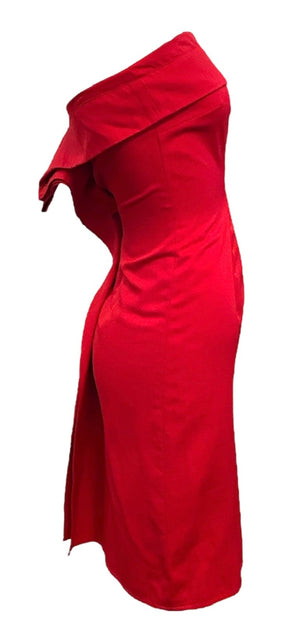 AF Vandervorst Red Strapless Dress/side view 2 of 4