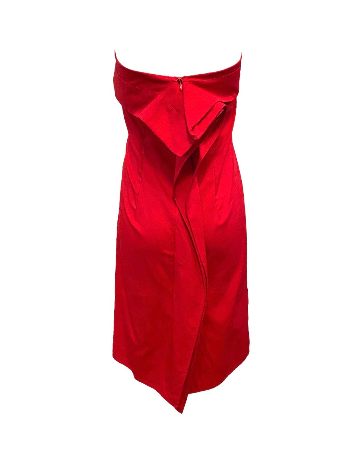 AF Vandervorst Red Strapless Dress/ back view 3 of 4