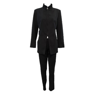 Dirk Bikkembergs Y2K Black Pant Suit with Zip Up Hem FRONT 1 of 7