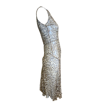 Blumarine Y2K Leopard Print Chiffon Slip Dress SIDE 2 of 5