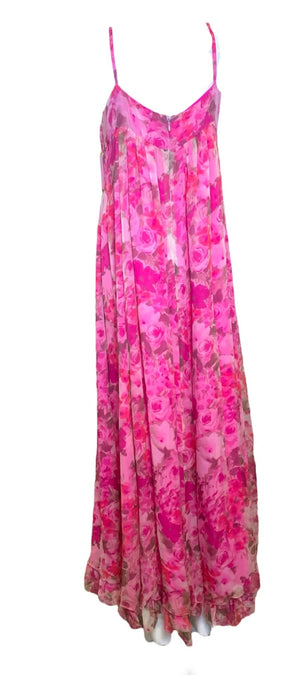   Valentino Tissus  Y2K Pink Chiffon Floral Babydoll Gown BACK 3 of 6