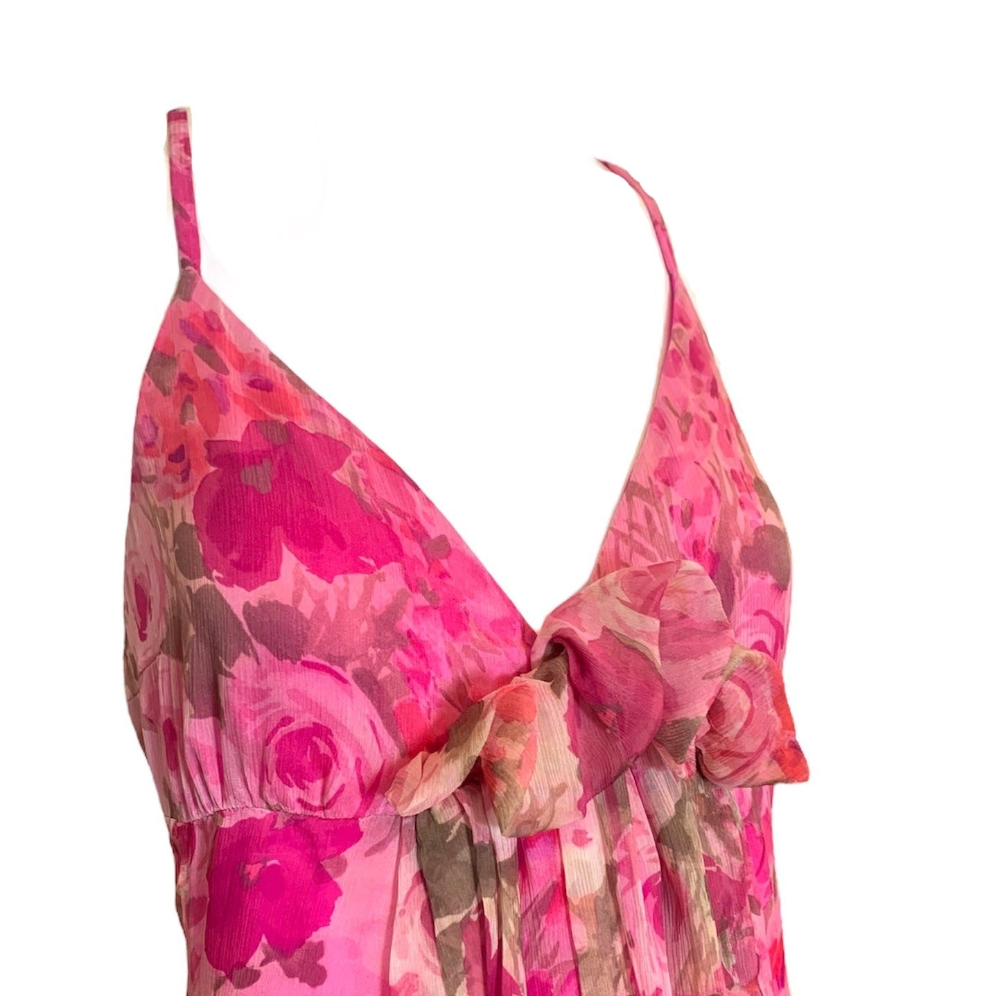   Valentino Tissus  Y2K Pink Chiffon Floral Babydoll Gown DETAIL 4 of 6