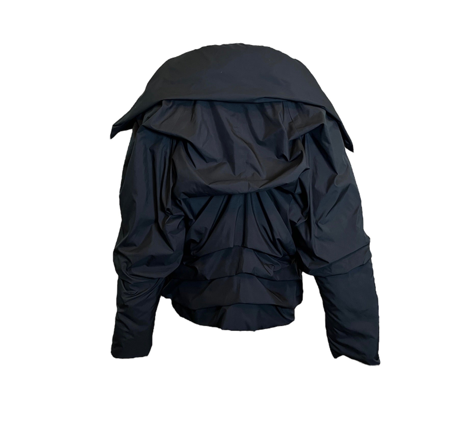  Issey Miyake Y2K Black Nylon Ruched Puffer Jacket BACK 3 of 4