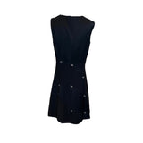 Moschino Cheap and Chic 90s Black Patchwork Dress Ensemble with Rhinestone Numbers DRESS BACK 5 of 8