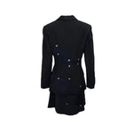 Moschino Cheap and Chic 90s Black Patchwork Dress Ensemble with Rhinestone Numbers BACK 3 of 8