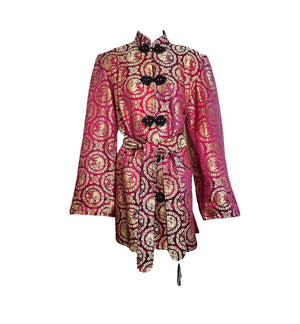 Ying Tai Co Chinese Silk Dragon Jacquard Pajama Set with Bed Jacket and Pant JACKET 4 of 6