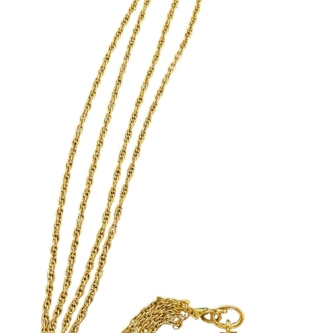 Chanel 1982 Gold Toned Double Strand Looking Glass Necklace LENGTH 1 of 3