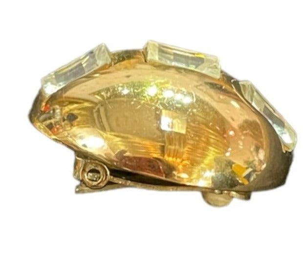 Lanvin 70s Glam Gold Tone Diamante Ball  Earrings SIDE 2 of 3