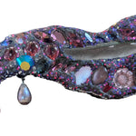 Andrew Logan "Purple Sin" 1985 Assemblage Glitter Feather Brooch, detail