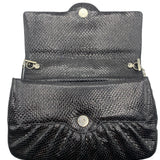   Judith Leiber 80s Black Reptile Deco Evening Convertible Evening Bag OPEN 4 of 7