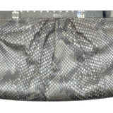 Judith Leiber 2000s Silver Snakeskin Deco Motif Evening Clutch Bag BACK 2 of 6