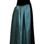 Yves Saint Laurent Couture 80s Black Velvet and Green Satin Gown SIDE 2 of 4