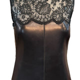 Valentino 2010s Gown Black Lambskin and Lace  BODICE 3 of 6