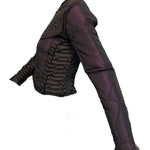 Jean Paul Gaultier Femme Y2K Iridescent Purple Nylon Zip Front Jacket with Allover Lacing SIDE 2 of 8