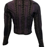 Jean Paul Gaultier Femme Y2K Iridescent Purple Nylon Zip Front Jacket with Allover Lacing BACK 3 of 8