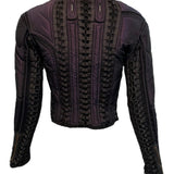 Jean Paul Gaultier Femme Y2K Iridescent Purple Nylon Zip Front Jacket with Allover Lacing BACK 3 of 8