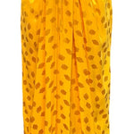 Bob Mackie 70s Yellow Silk Jacquard Strapless Gown with Beaded Trim BACK 3 of 6