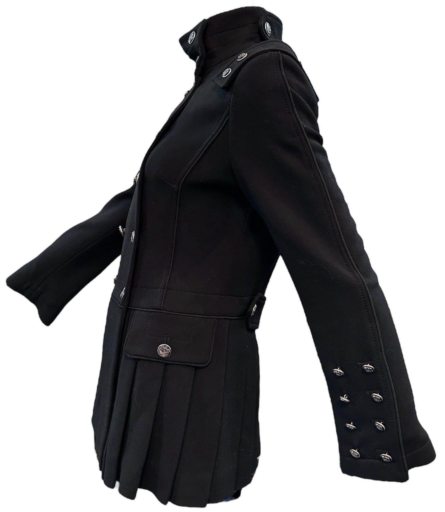 Dolce and Gabbana 2000s Spectacular Black Wool Military Inspired Coat SIDE 2 of 8
