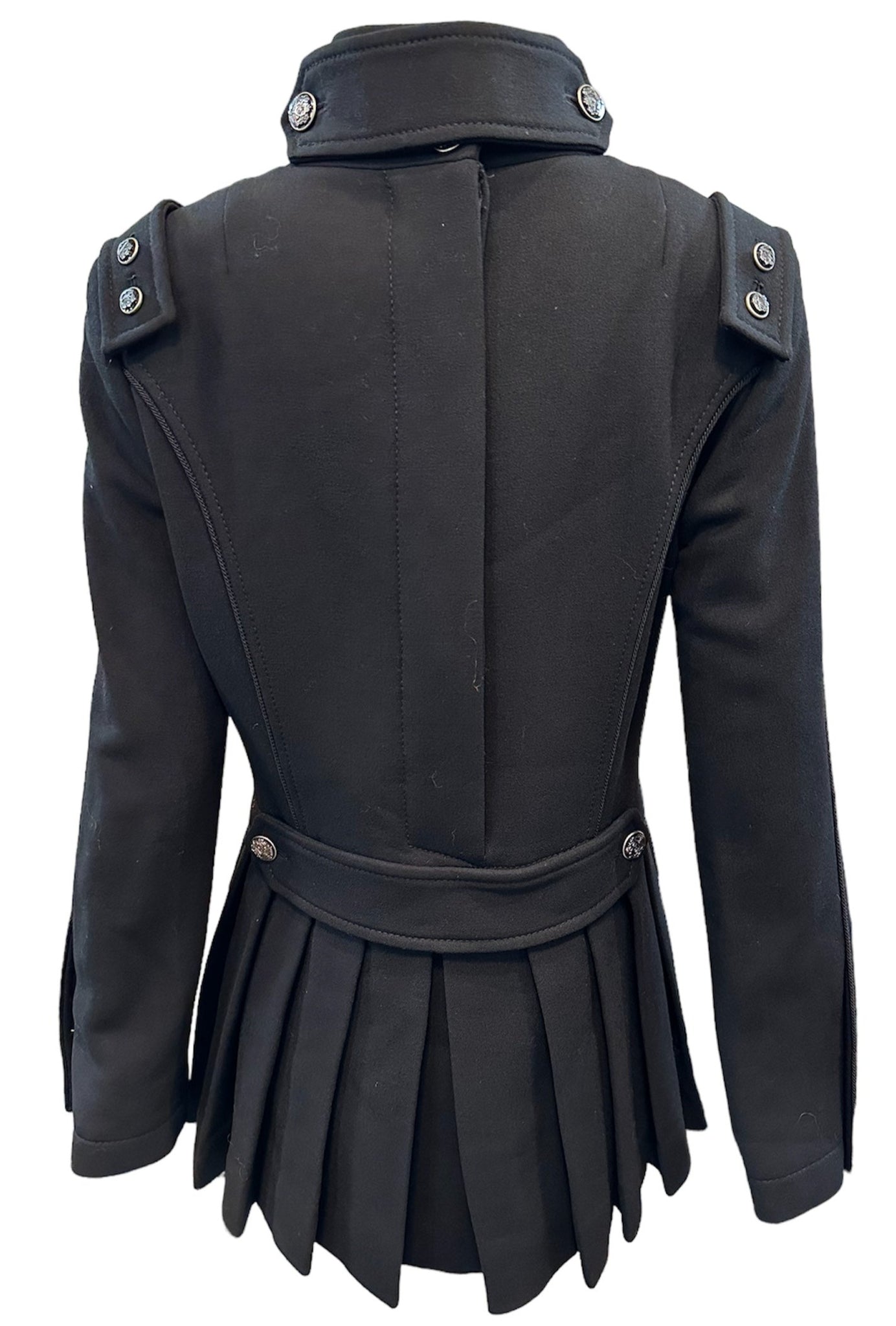 Dolce and Gabbana 2000s Spectacular Black Wool Military Inspired Coat BACK 3 of 8