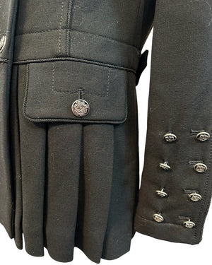 Dolce and Gabbana 2000s Spectacular Black Wool Military Inspired Coat HEM AND CUFF DETAIL 5 of 8