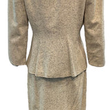  Lilli Ann 1950s Ivory Flecked Wool Skirt Suit BACK 3 of 7